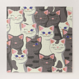 White and gray cats pattern jigsaw puzzle
