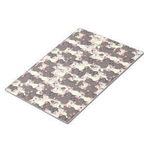 White and gray cats pattern notepad