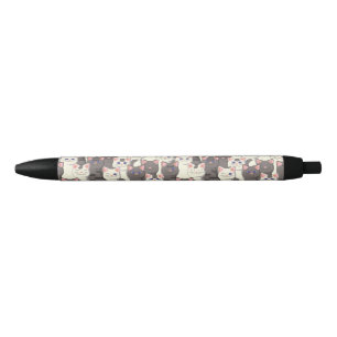 White and gray cats pattern pen