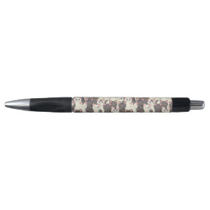 White and gray cats pattern pen