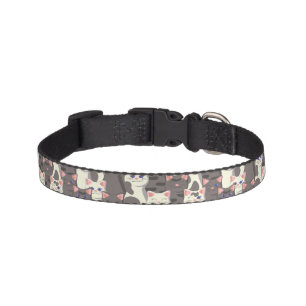 White and gray cats pattern pet collar