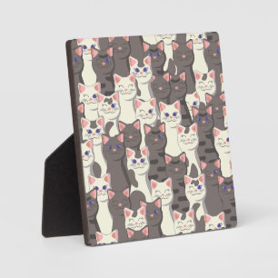 White and gray cats pattern plaque