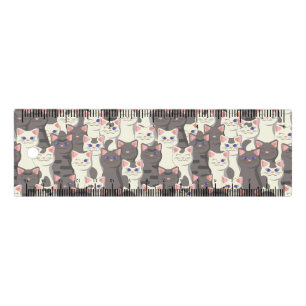 White and gray cats pattern ruler