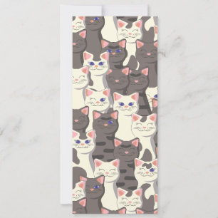 White and gray cats pattern save the date