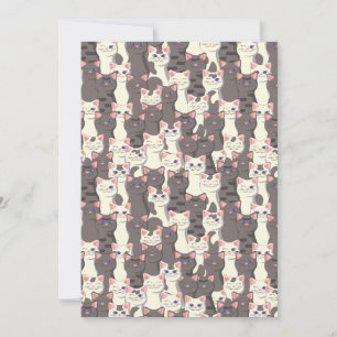 White and gray cats pattern save the date