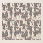 White and gray cats pattern scarf<br><div class="desc">Seamless pattern with white,  gray,  stripped tabby and spotted cats</div>