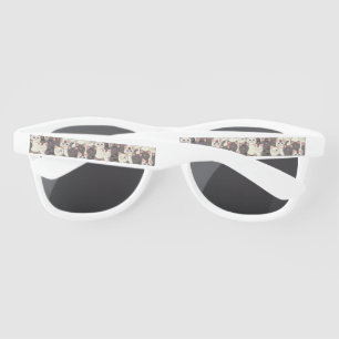 White and gray cats pattern sunglasses