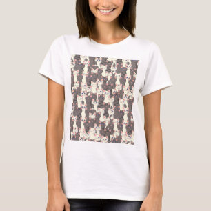 White and gray cats pattern T-Shirt