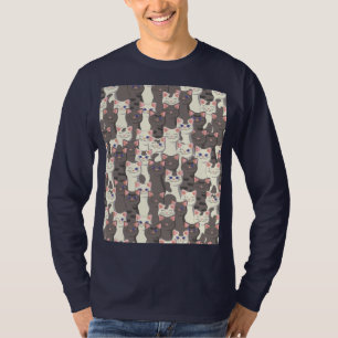 White and gray cats pattern T-Shirt