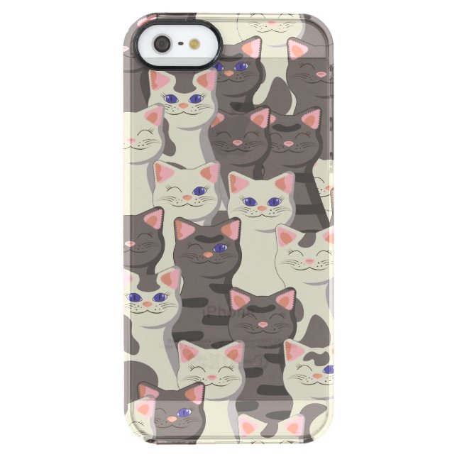 White and gray cats pattern uncommon iPhone case (Back)