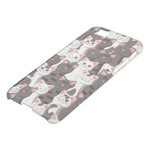 White and gray cats pattern iPhone SE/8/7 case