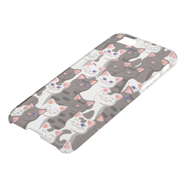 White and gray cats pattern uncommon iPhone case (Bottom)