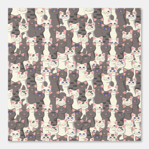 White and gray cats pattern wallpaper