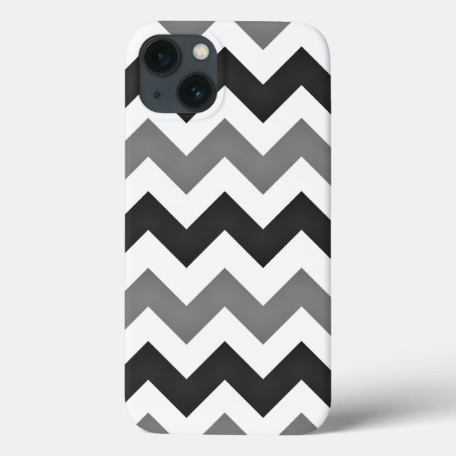 White and Gray Chevron Zigzag Case-Mate iPhone Case (Back)