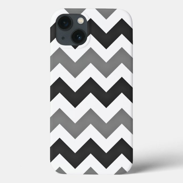 White and Gray Chevron Zigzag Case-Mate iPhone Case (Back)