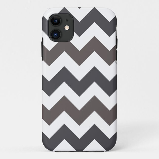 White and Gray Chevron Zigzap Pattern Case-Mate iPhone Case (Back)