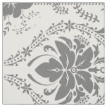 White and gray Damask openwork pattern Fabric
