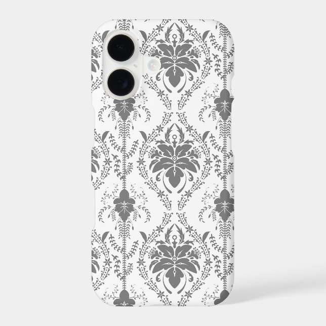 White and gray Damask openwork pattern Iphone Case (Back)