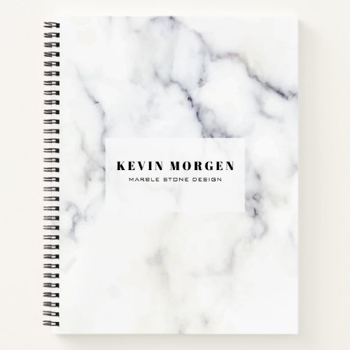 White and gray faux marble notebook