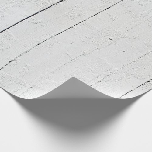 White and Gray Faux Wood Plank Textured Wrapping Paper