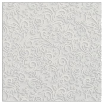 White And Gray Floral 3d Seamless Pattern Fabric by Pick_Up_Me at Zazzle