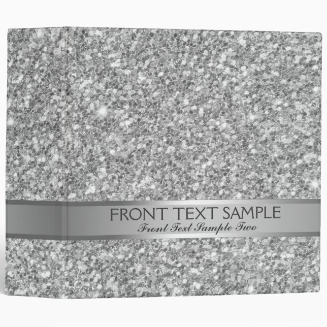 White And Gray Glitter Pattern Binder (Front/Spine)