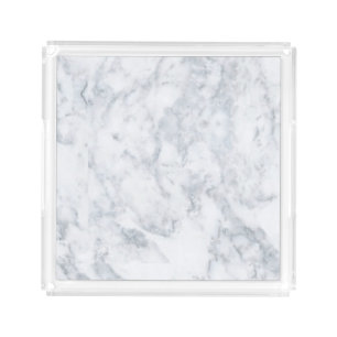 White and Gray Marble Acrylic Tray