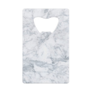 White and Gray Marble Credit Card Bottle Opener