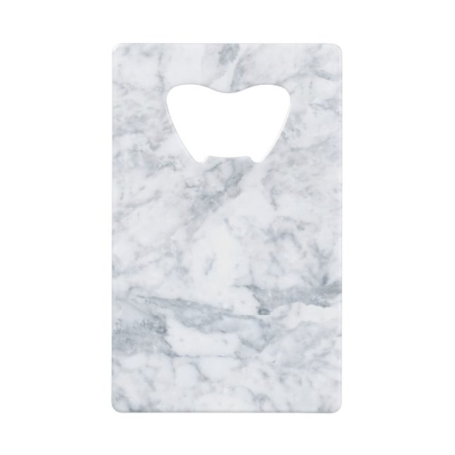 White and Gray Marble Credit Card Bottle Opener (Back)