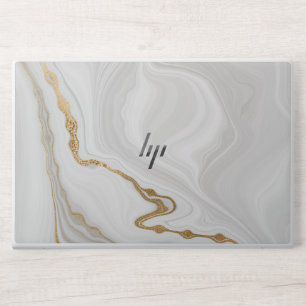White and Gray Marble Gold HP EliteBook 850 HP Laptop Skin