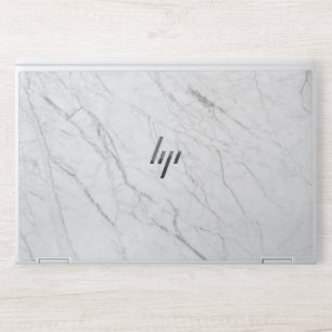 White and gray marble HP laptop skin