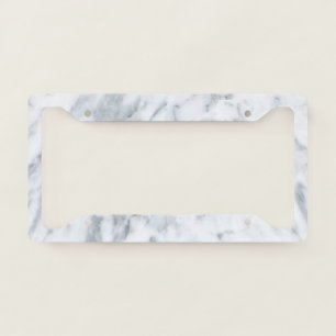 White and Gray Marble License Plate Frame