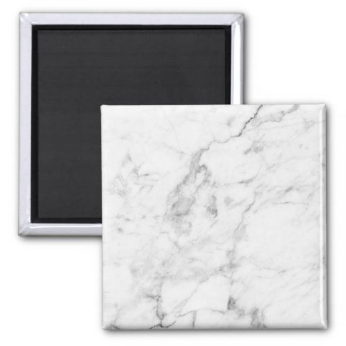 White and Gray marble look square magnet