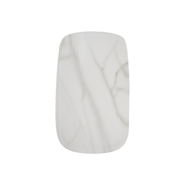 White and Gray Marble Minx Nail Art (Left Thumb)