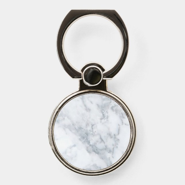 White and Gray Marble Phone Ring Stand (Front)