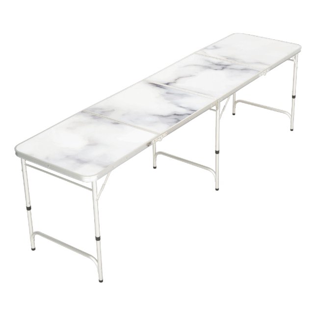 White and gray marble texture background beer pong table (Angled)