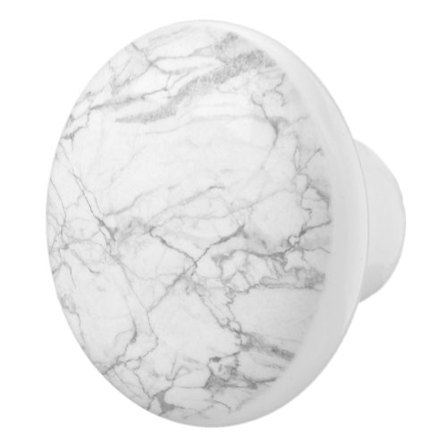 White and gray marble texture image ceramic knob