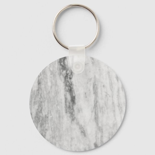 White And Gray Marble Texture Pattern Keychain (Front)