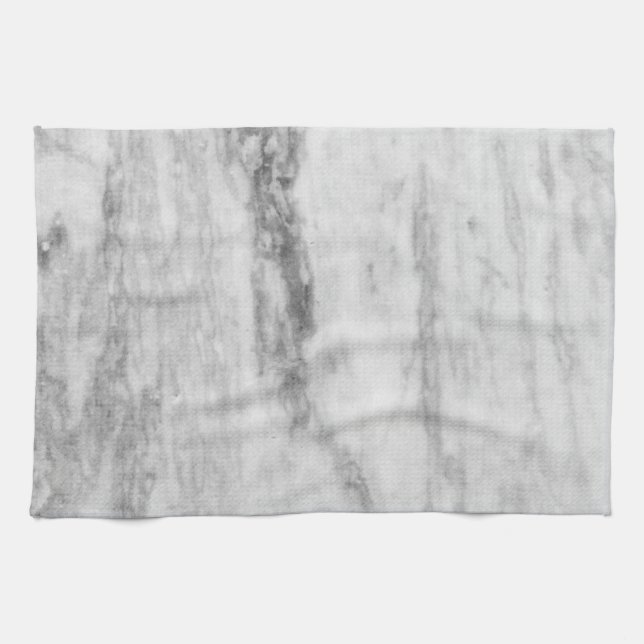 White And Gray Marble Texture Pattern Kitchen Towel (Horizontal)