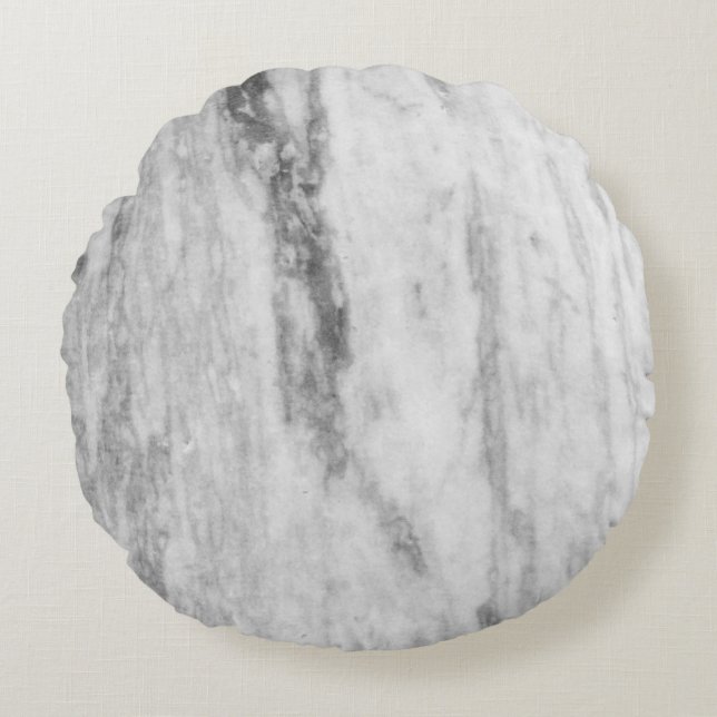 White And Gray Marble Texture Pattern Round Pillow (Front)