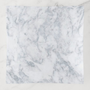 White and Gray Marble Trinket Tray