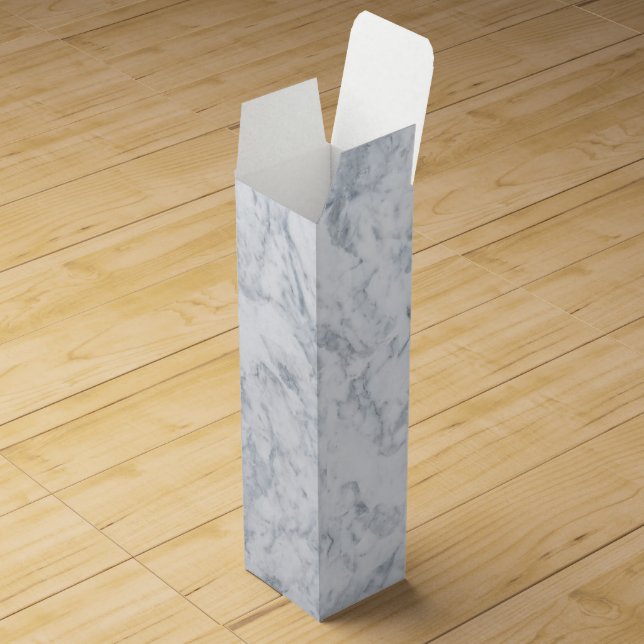 White and Gray Marble Wine Box (Opened)