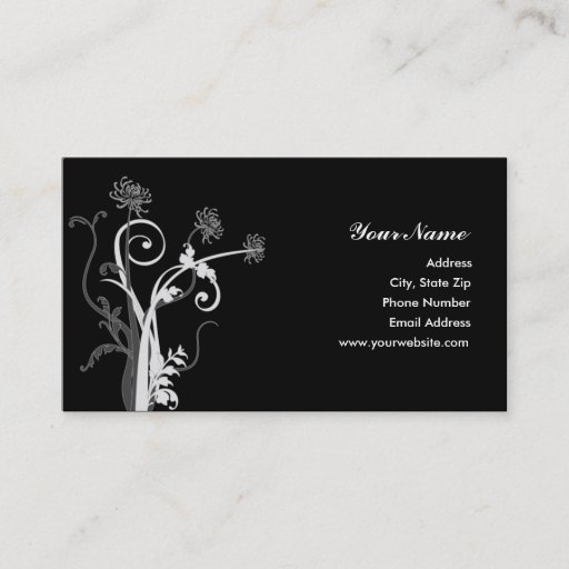 Customizable White and Gray Mum Silhouette Business Card Template