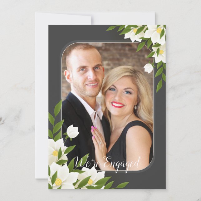 White and Gray Photo Announcement or Invitation (Front)