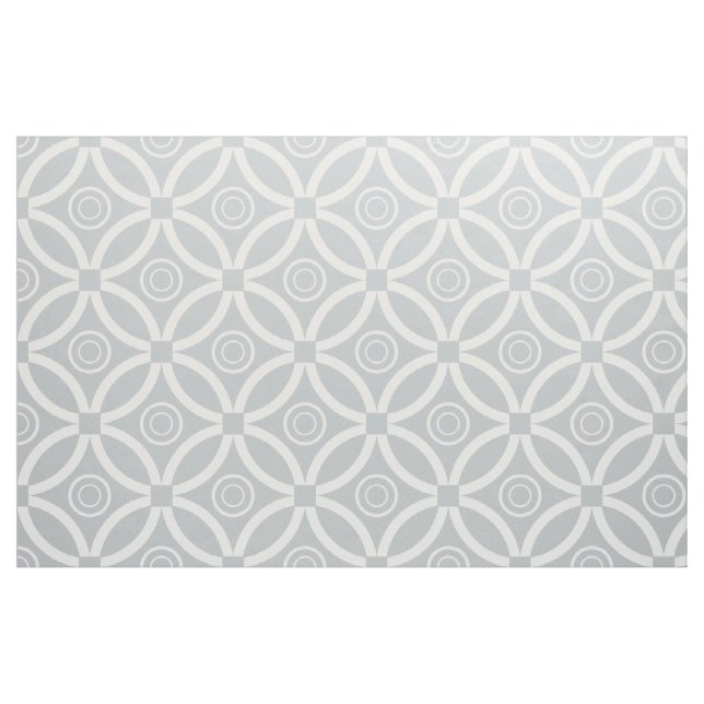 White And Gray Retro Geometric  Pattern Fabric (Fat Quarter)