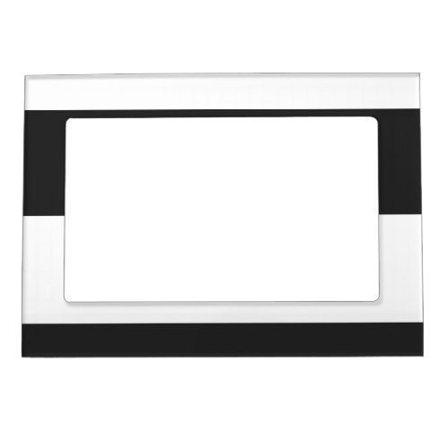 White and Gray Simple Extra Wide Stripes Magnetic Frame