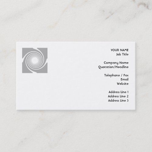 White and gray spiral design. business card template