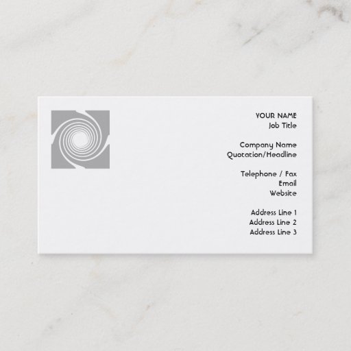 Customizable White and gray spiral design. business card template