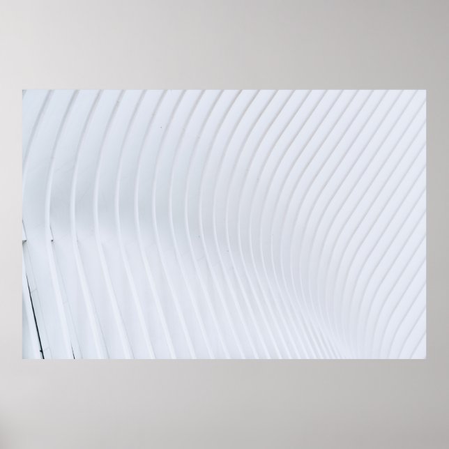 White and gray striped textile poster (Front)