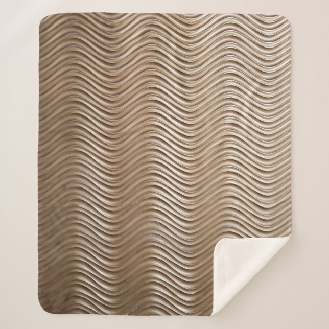 White and gray striped textile sherpa blanket (Front)